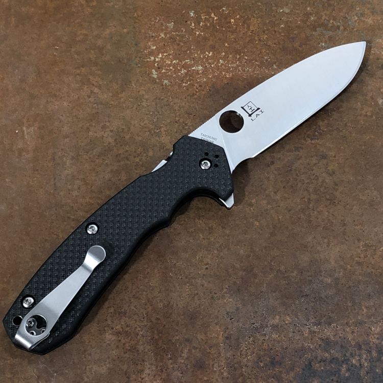 Spyderco Amalgam Black Carbon Fiber/G10 Scales S30V Blade Folding Knife